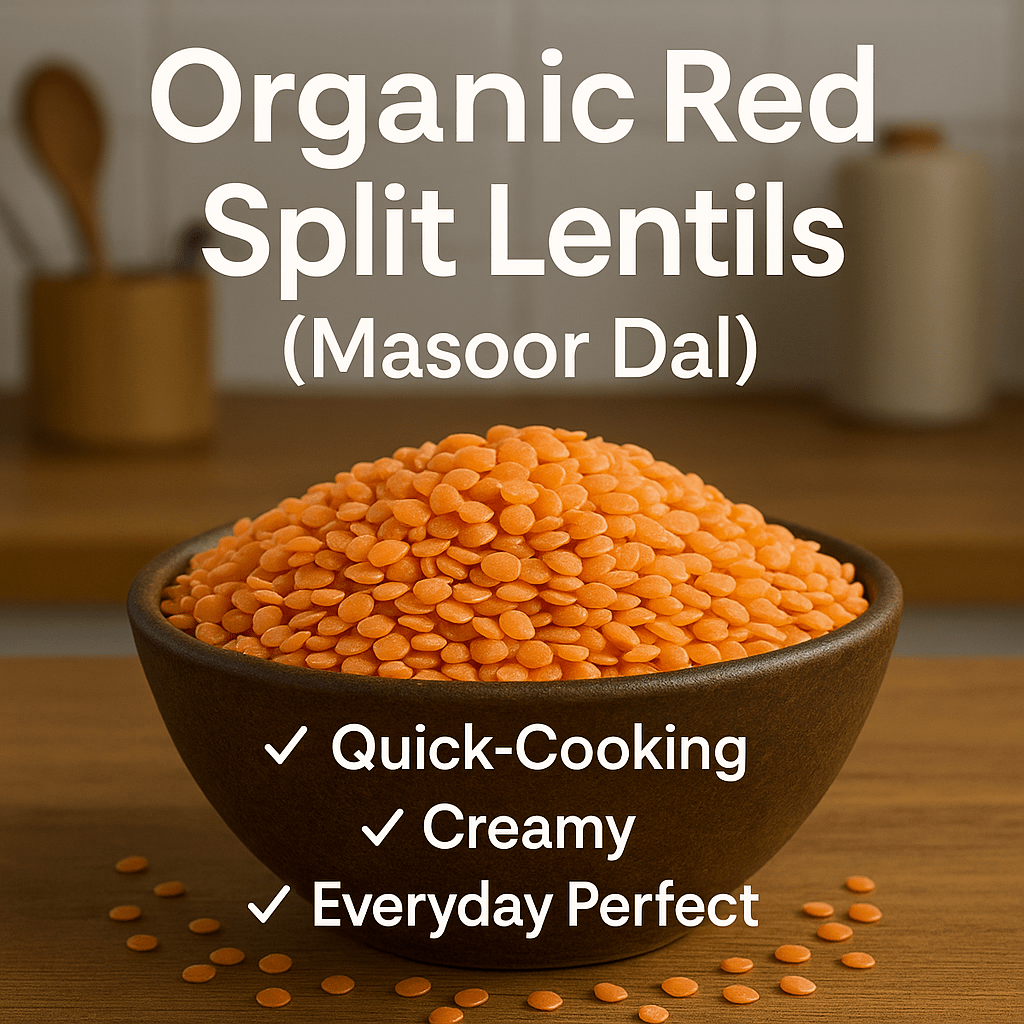 Organic Red Split Lentils (Masoor Dal) – Quick - Cooking & Creamy | SpiceBloom - Spice Bloom
