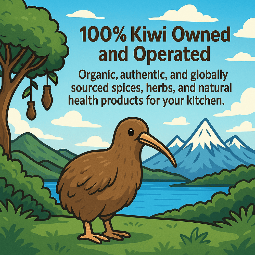 SpiceBloom illustration celebrating Kiwi ownership and operation