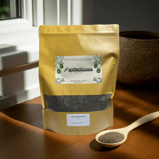 Organic Black Chia Seeds NZ | High Omega-3 & Fiber | SpiceBloom – Spice ...