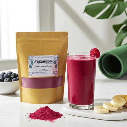 Organic Beetroot Powder – Pure, Vibrant & Naturally Energising | India USDA Certified - Spice Bloom