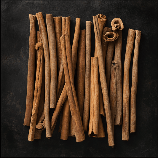 SpiceBloom certified-organic cassia cinnamon quills from India for curries, chai, rice dishes, baking, stews and spiced drinks.