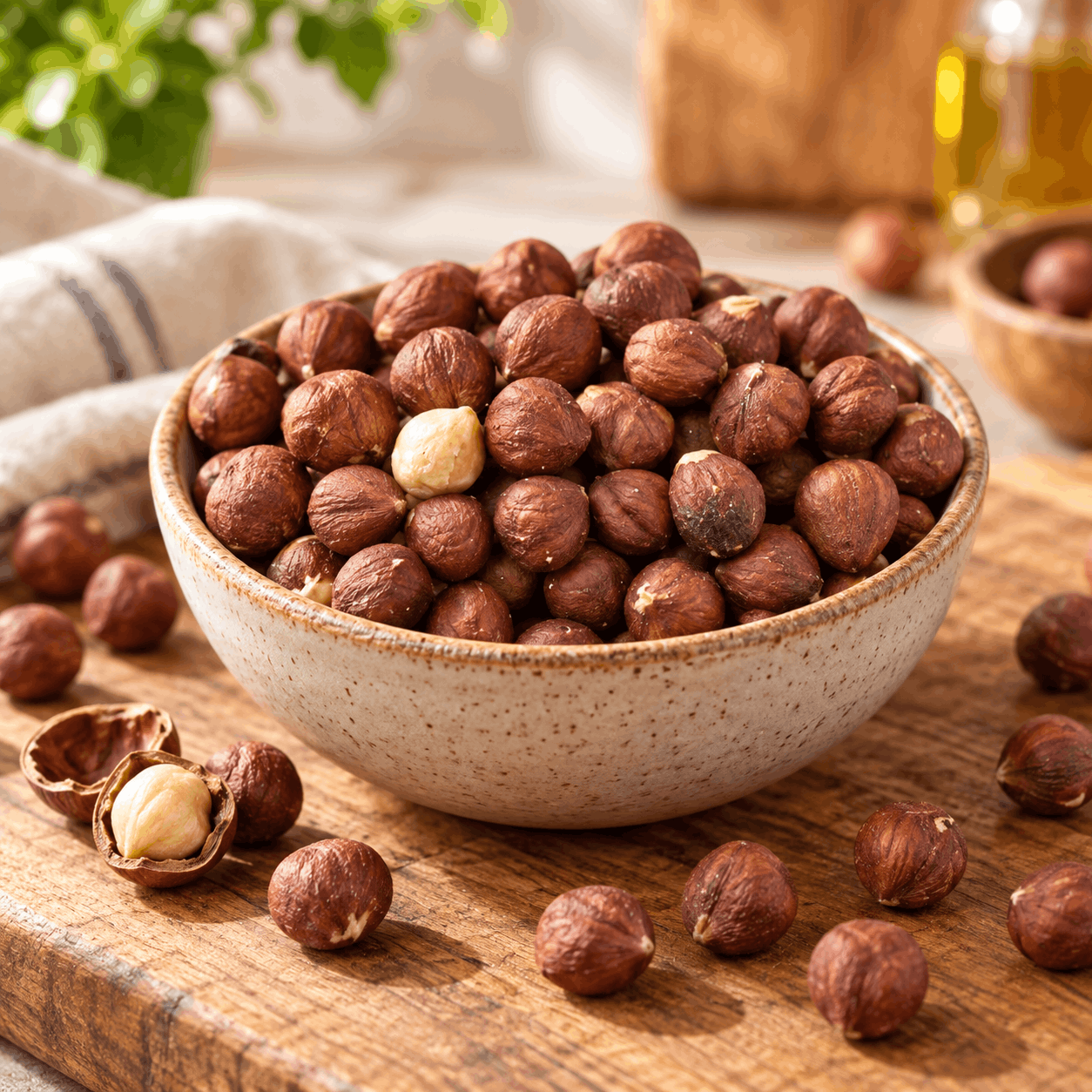 SpiceBloom Certified Organic hazelnuts from Turkey for snacking, baking, muesli, desserts and homemade nut mixes.