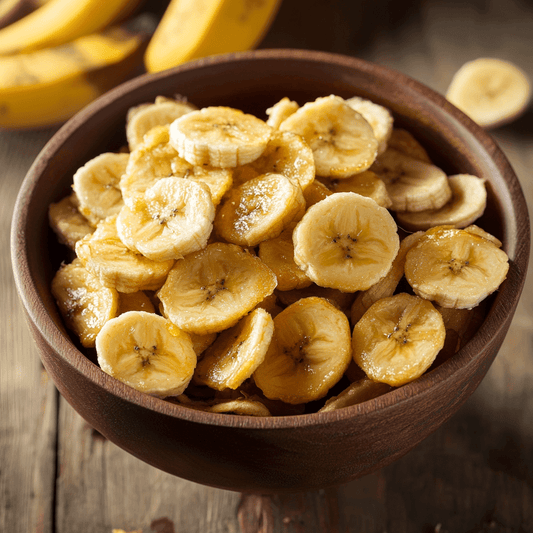SpiceBloom organic honey-dipped banana chips made with certified-organic bananas from the Philippines for snacking, trail mixes, desserts and breakfast bowls.