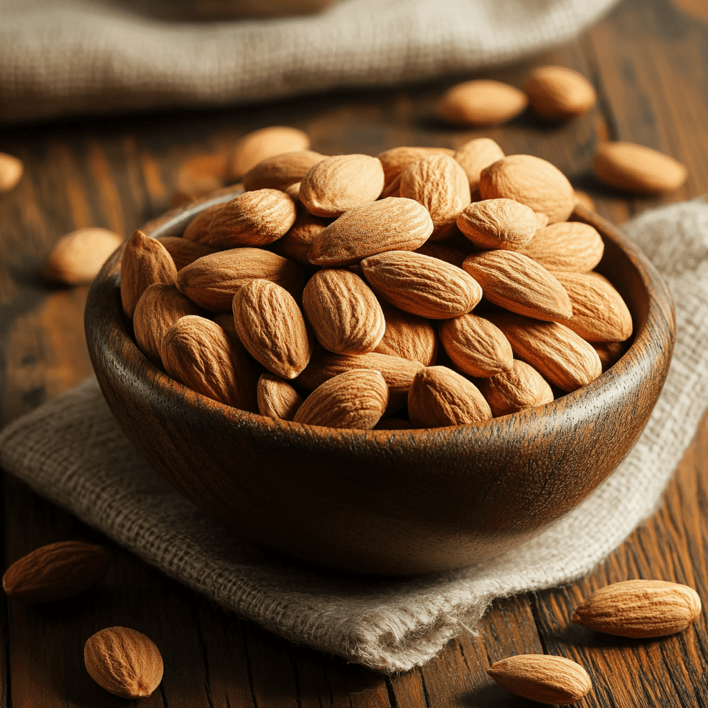 SpiceBloom certified-organic raw whole almonds from Australia for snacking, breakfast bowls, baking, almond butter and homemade trail mixes.