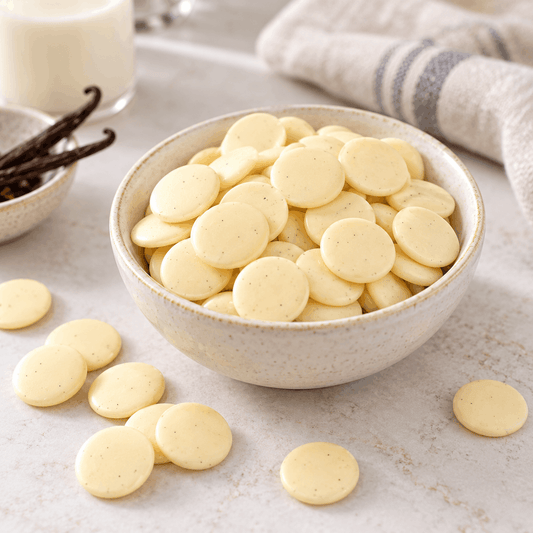 Organic White Chocolate Buttons – Italian Baking Chocolate | SpiceBloom NZ - Spice Bloom