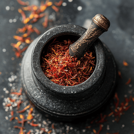 SpiceBloom premium pure saffron threads with deep crimson colour for biryani, paella, saffron milk, desserts and rice dishes.